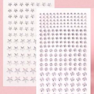 2 pcs strass étoiles visage