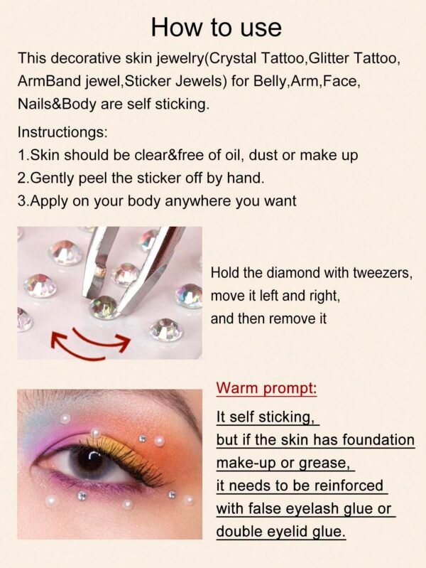 2 pcs strass étoiles visage – Image 6
