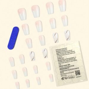 24 pcs ongles longs cercueil
