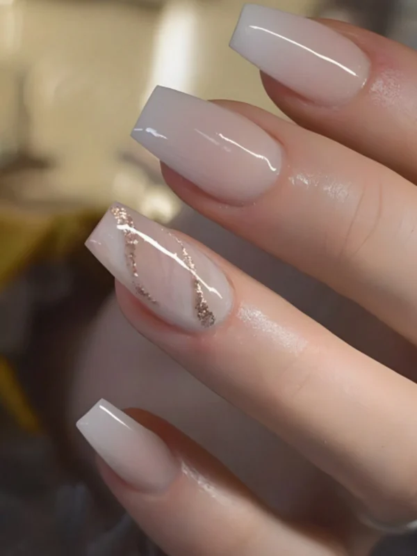 24 pcs ongles longs cercueil