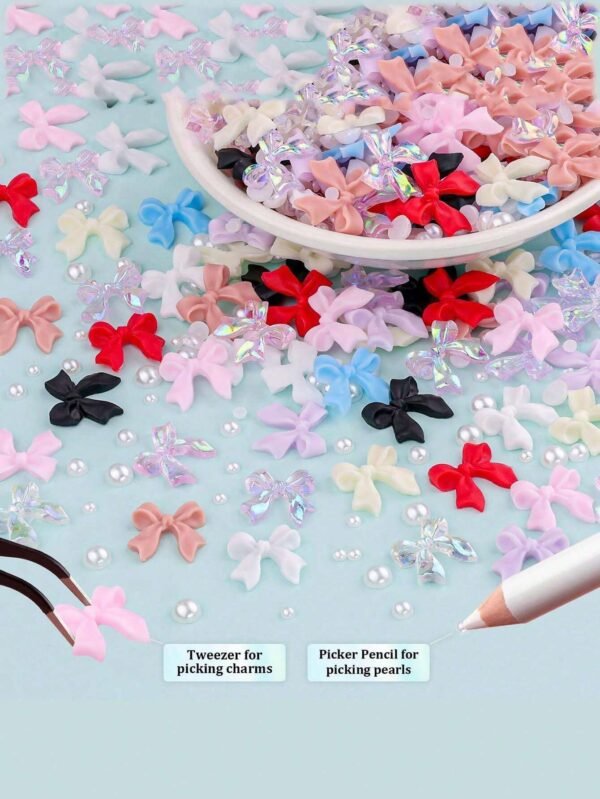 500 pcs Ruban nœud + perles – Image 2