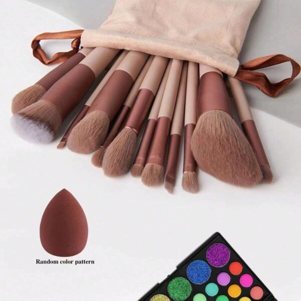 14 pcs pinceaux + pochette marron – Image 2
