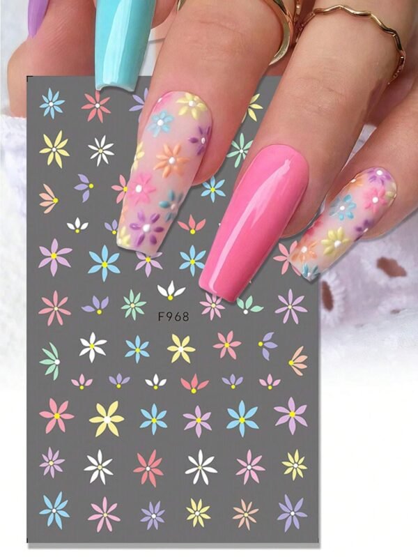 1 pc Autocollant fleurs ongles