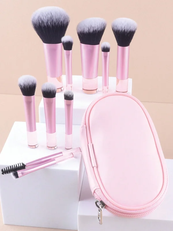 10 pcs pinceaux maquillage rose