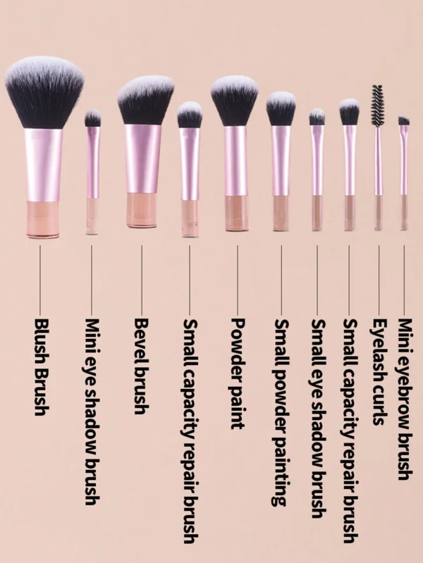 10 pcs pinceaux maquillage rose – Image 5