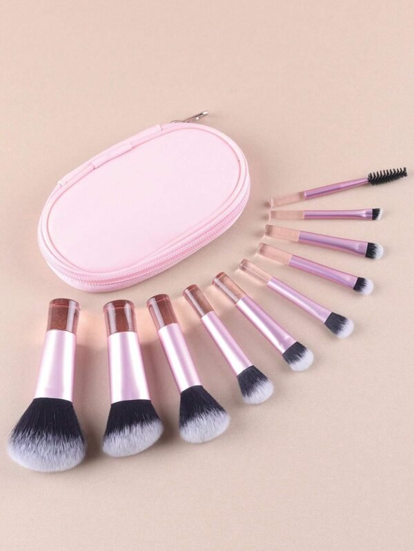 10 pcs pinceaux maquillage rose – Image 2