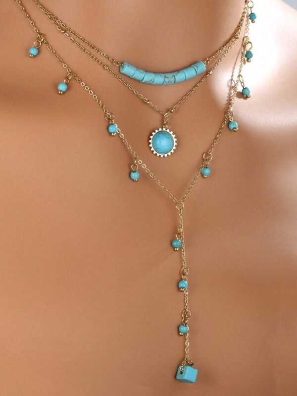 Collier bohème turquoise multi – Image 2