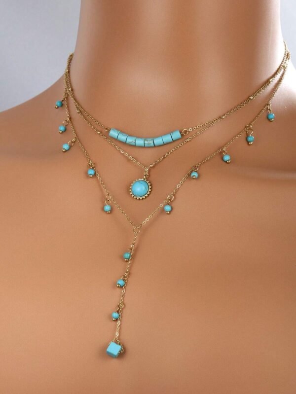 Collier bohème turquoise multi – Image 4