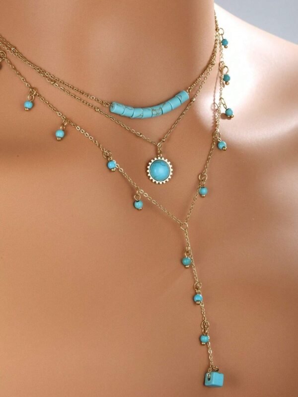 Collier bohème turquoise multi – Image 5