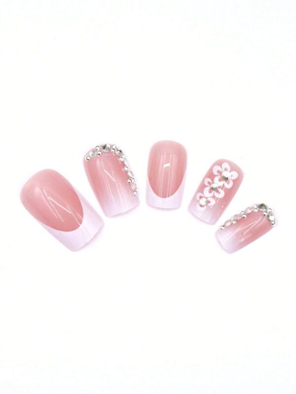24 pcs stickers ongles floraux roses – Image 4