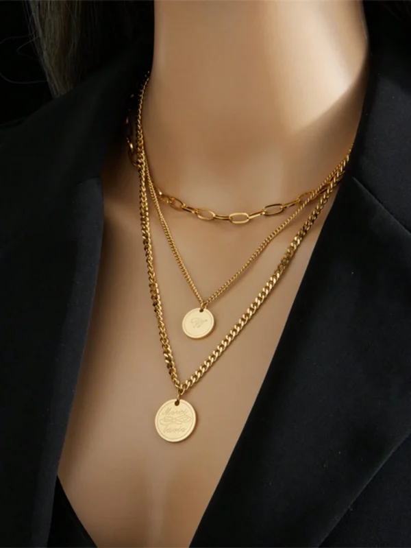 Collier Rond Gravé Rétro – Image 3