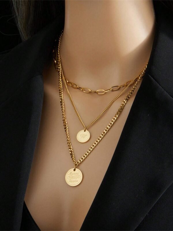 Collier Rond Gravé Rétro – Image 10