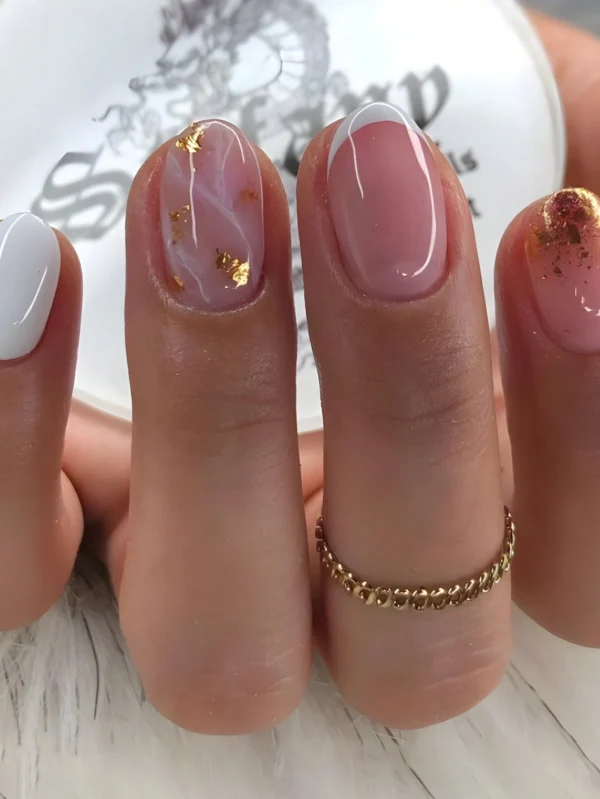 24 pcs faux ongles dorés dégradé