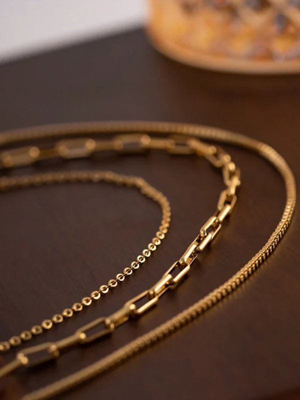 Collier chaîne boîte triple – Image 7