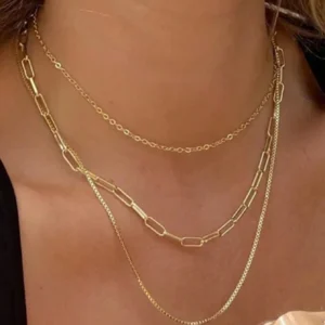 Collier chaîne boîte triple