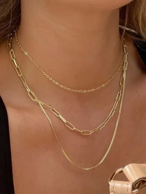 Collier chaîne boîte triple – Image 2