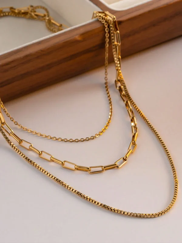 Collier chaîne boîte triple – Image 6