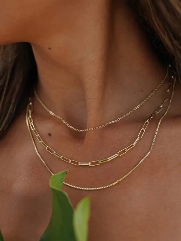 Collier chaîne boîte triple – Image 4