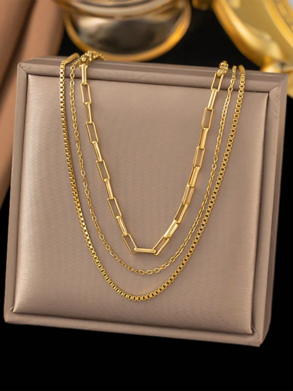 Collier chaîne boîte triple – Image 10