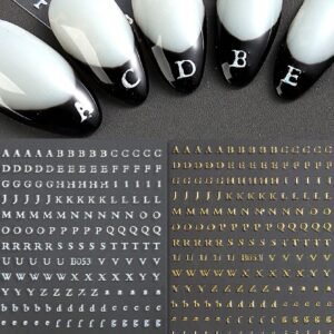2 pcs Autocollants ongles lettres