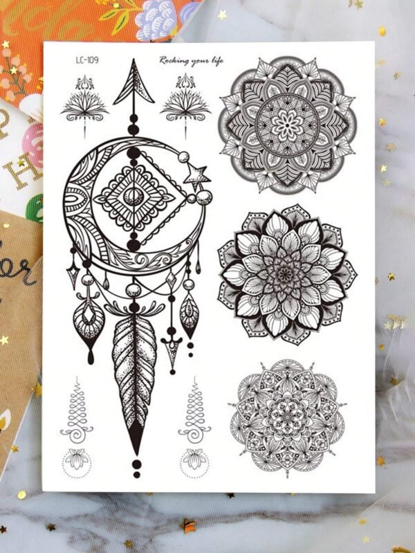 2 feuilles tattoos mandala fille – Image 7