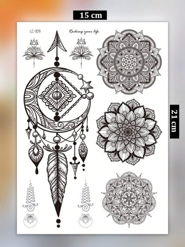 2 feuilles tattoos mandala fille – Image 6