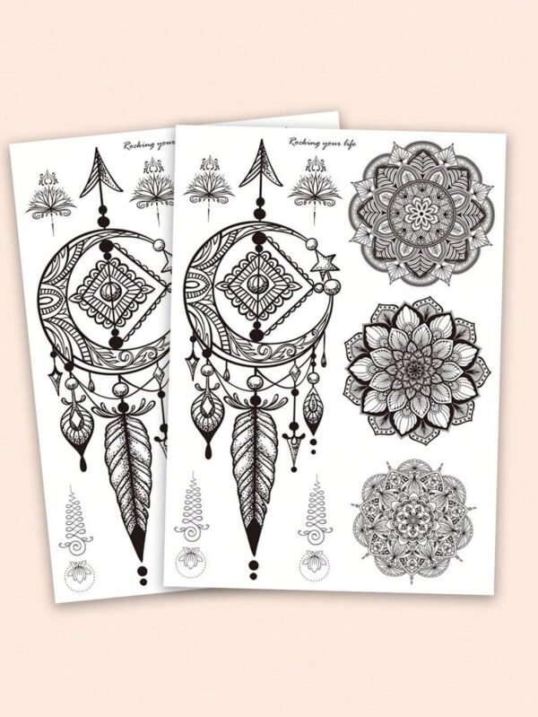 2 feuilles tattoos mandala fille – Image 2