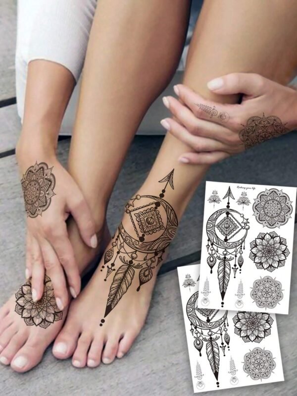 2 feuilles tattoos mandala fille – Image 9
