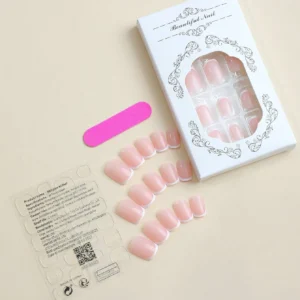 24 pcs ongles courts carrés