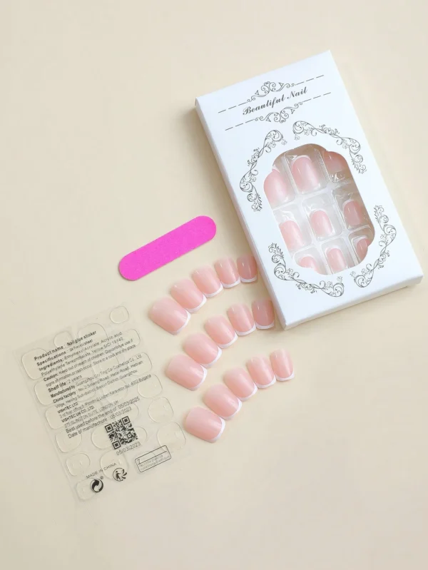 24 pcs ongles courts carrés – Image 2