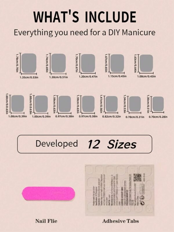 24 pcs ongles courts carrés – Image 7