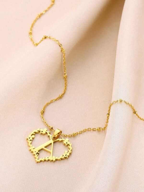 Collier Cœur Lettre Mariage – Image 8