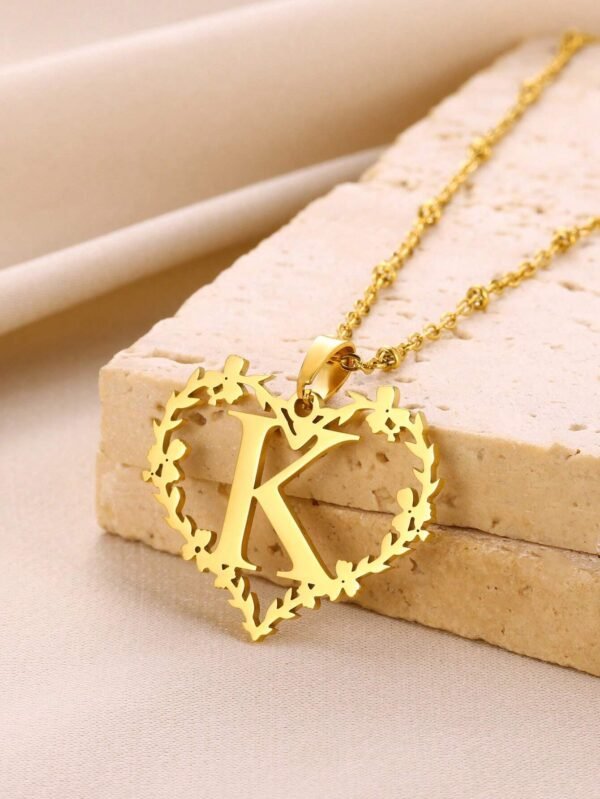 Collier Cœur Lettre Mariage – Image 9