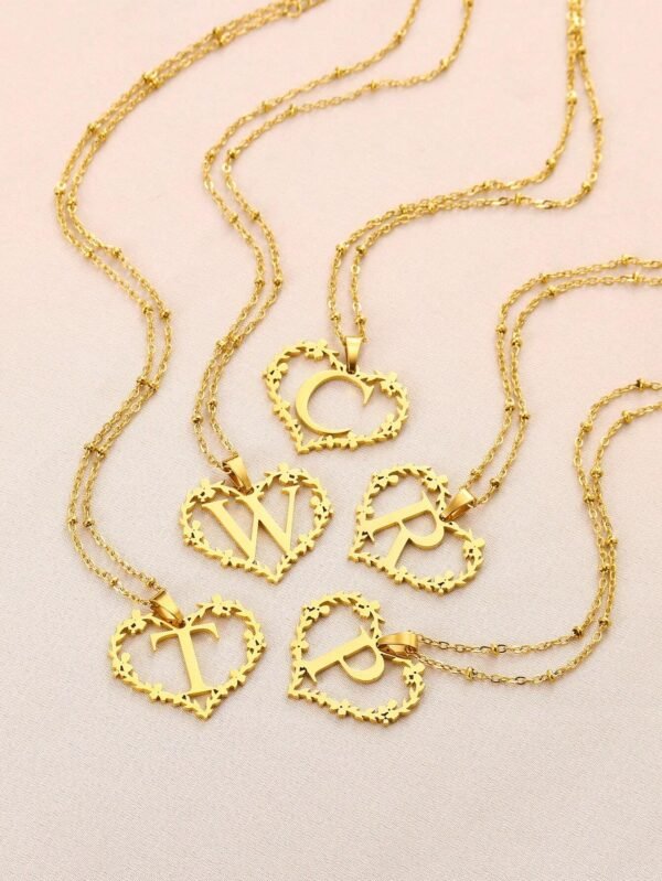 Collier Cœur Lettre Mariage – Image 6
