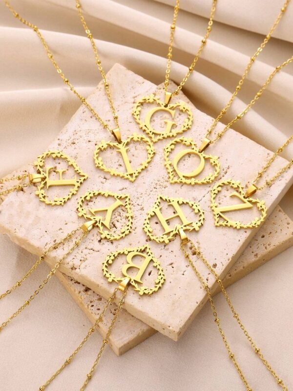 Collier Cœur Lettre Mariage – Image 5