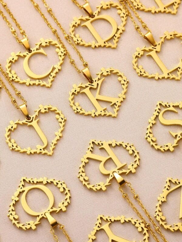Collier Cœur Lettre Mariage – Image 3
