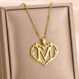 Collier Cœur Lettre Mariage
