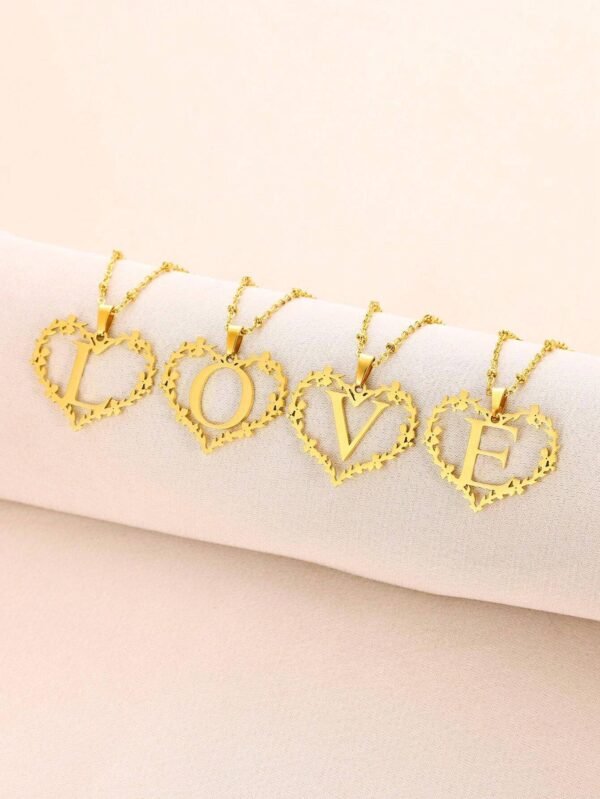 Collier Cœur Lettre Mariage – Image 45