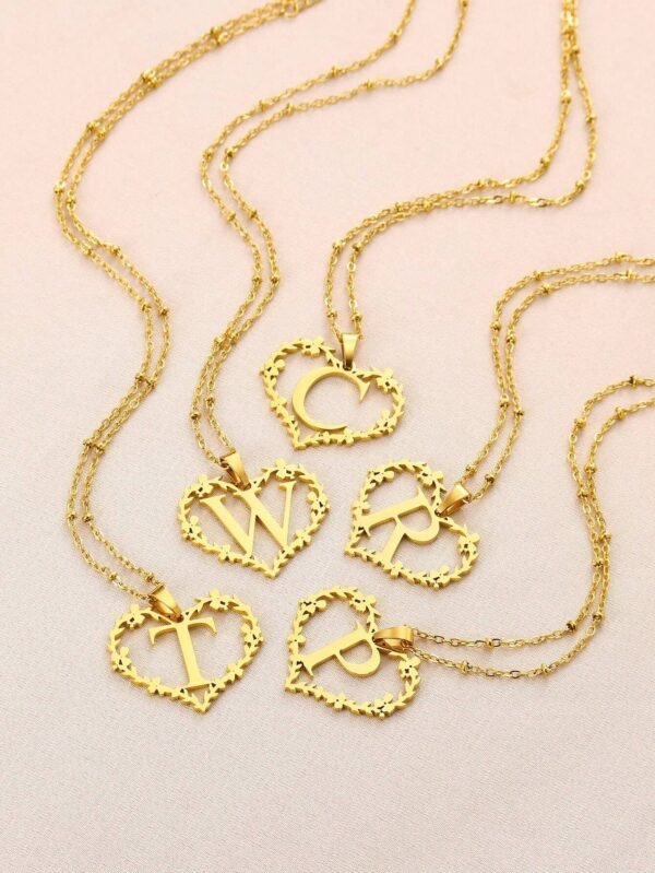 Collier Cœur Lettre Mariage – Image 47