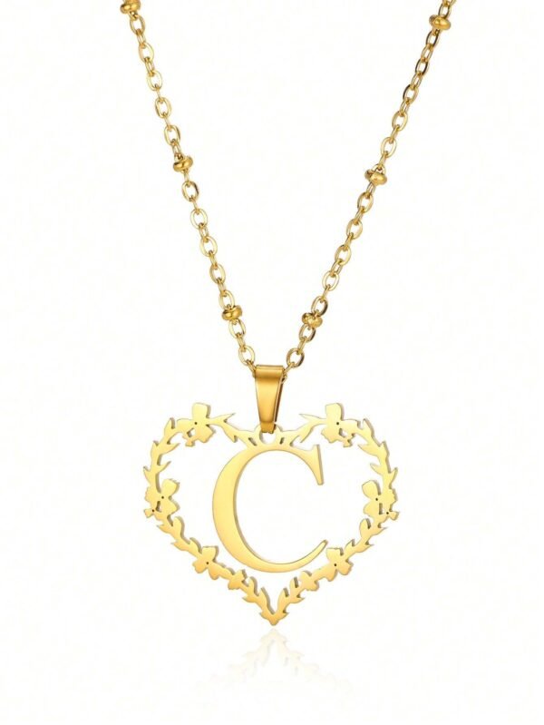 Collier Cœur Lettre Mariage – Image 15