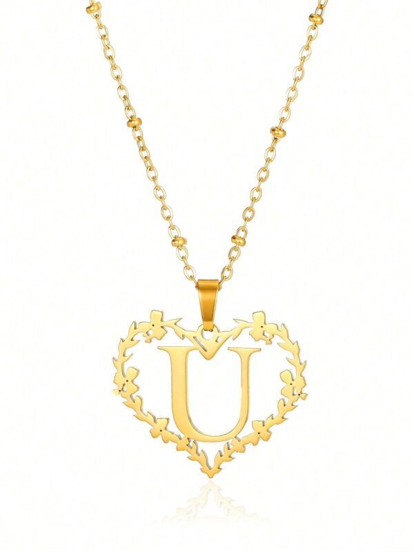 Collier Cœur Lettre Mariage – Image 12