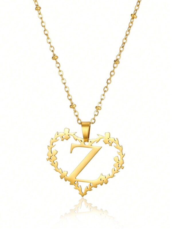 Collier Cœur Lettre Mariage – Image 19