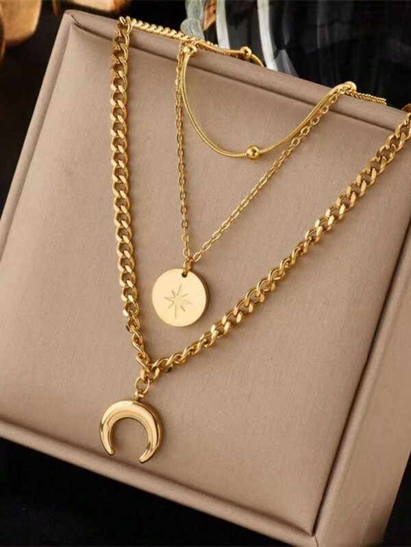 Collier étoile lune multicouche