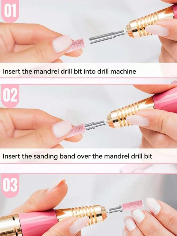 80 pcs bandes ponçage roses – Image 3