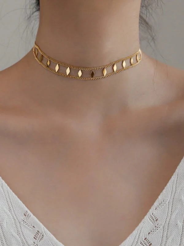 Collier Double Losange Inox