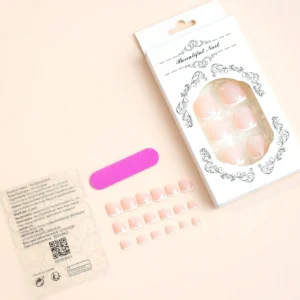 24 pcs ongles français court