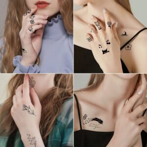 30 feuilles tatouages noirs