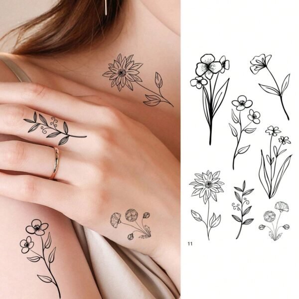 30 feuilles tatouages noirs – Image 5