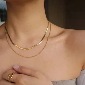 Collier  serpent double
