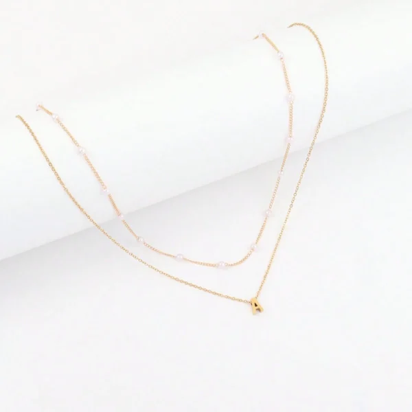 Set 2 Colliers Perles Initiales – Image 3